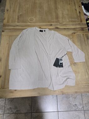 Cyrus Light Beige Open-Front Cardigan